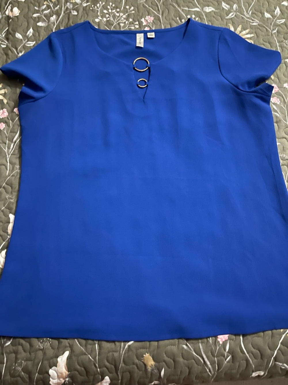 Tacera Black Ponte capri Pants sz 10 and blue top sz L - Picture 2 of 7